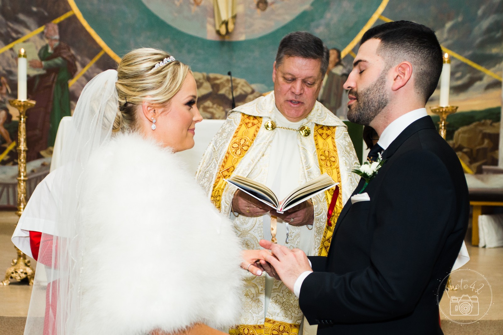 marriage ceremony in church, newmarket wedding photography church